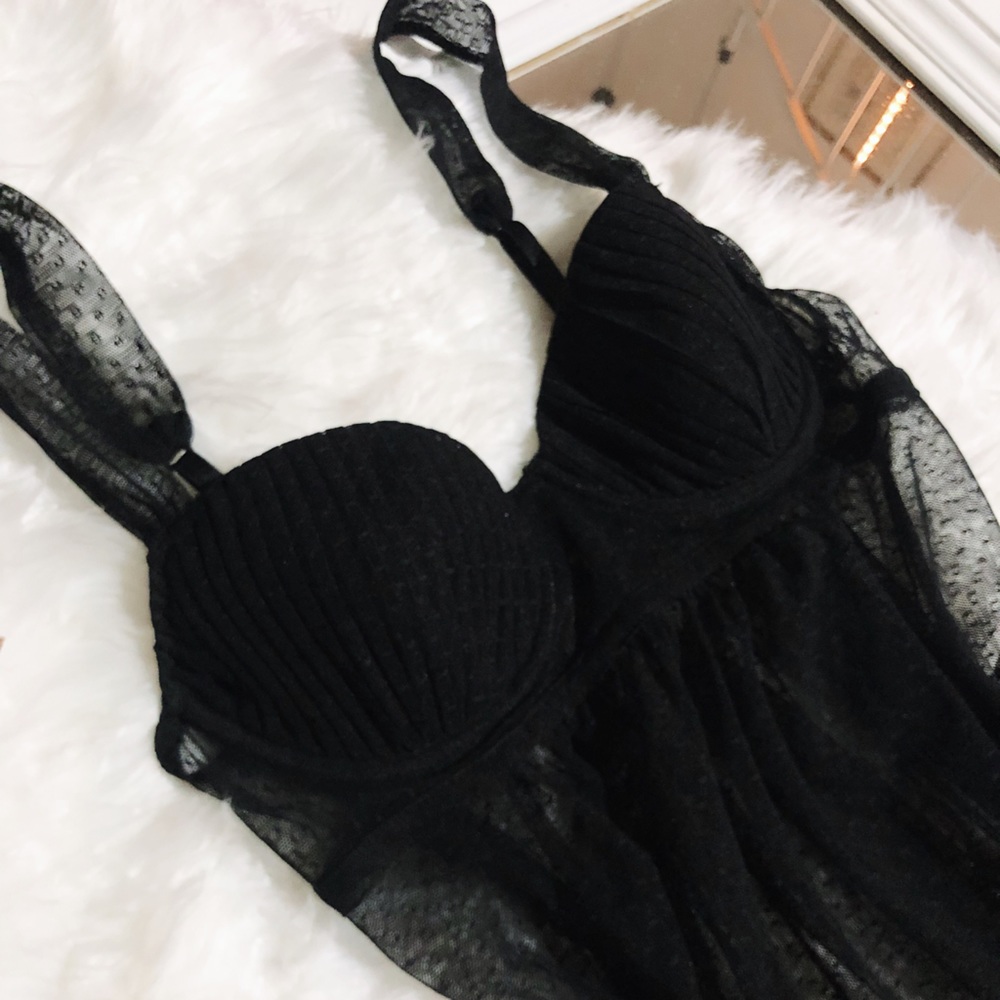 SOLD❤️ 
Gilligan & O’Malley Black Underwire Mesh Mini Slip Dress - Picture 5 of 6